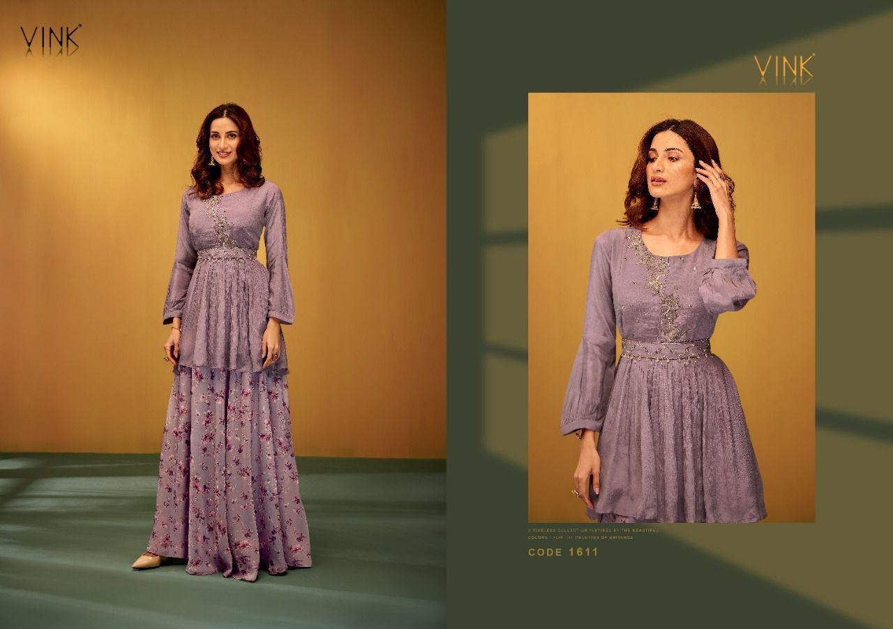 Vink Lilac Heavy Fancy Festive Wear New Designer Stylish Kurti With Skirt Collection